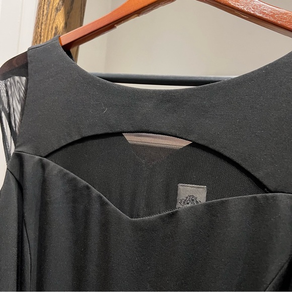 A line long evening black gown with strass belt size 6 - Picture 3 of 15